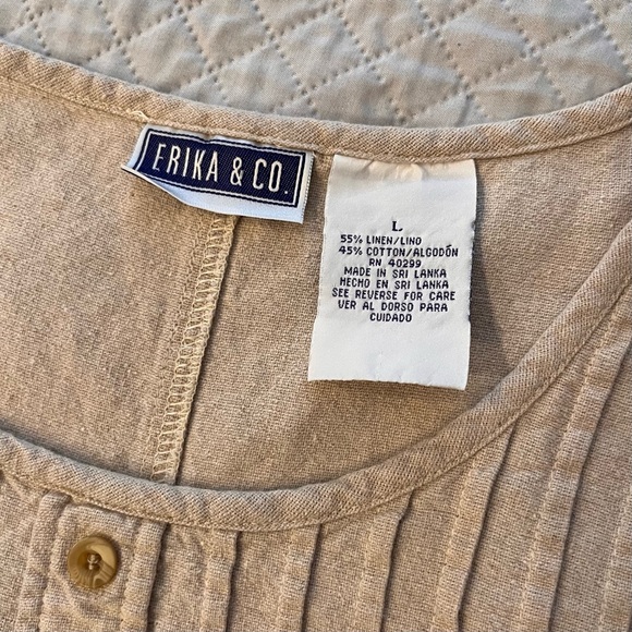 90s Linen Cottage Core Dress - Picture 4 of 5